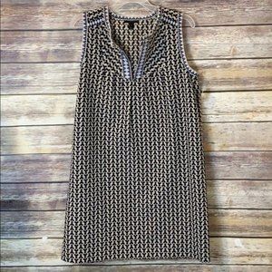 J. Crew Arrow Printed Shift Dress 8 Navy Black